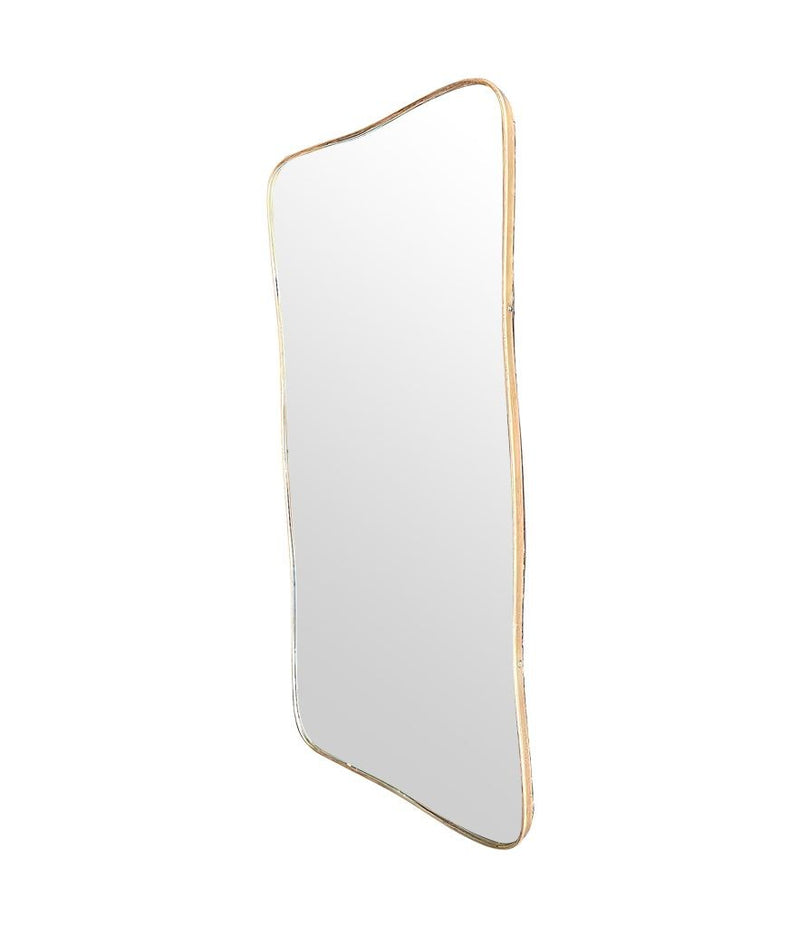 A wonderful shaped large original Italian Mid Century shield mirror with solid wood back - Mid Century Mirrors