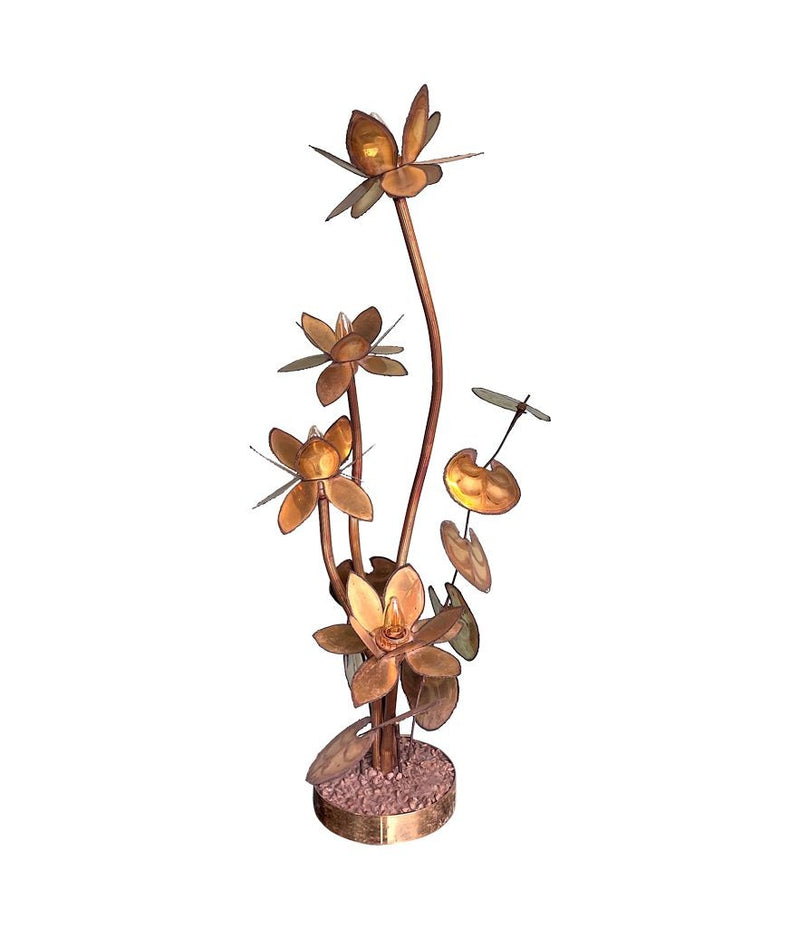 Mid Century French Brass Flower Floor Lamp in the style of Maison Jansen - Mid Century Lighting - Mid Century  Lamp - Ed Butcher Antiques Shop London