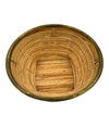 An Italian 1970s bamboo and brass bowl