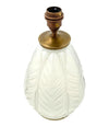 A French 1930s Cristallerie Lorraine Alsace pressed glass opaline lamp with leaf desgin