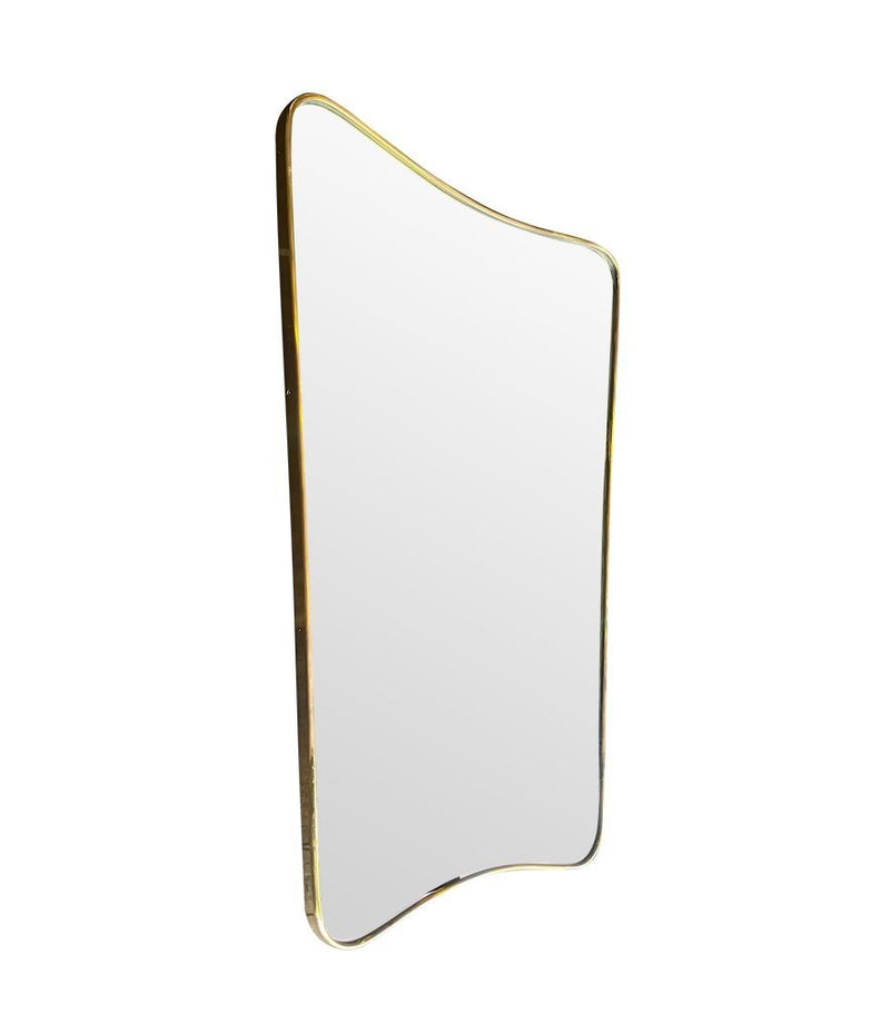 An original Italian Mid Century brass shield mirror attributed to Gio Ponti - Mid Century Mirrors