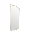 Unique shaped Mid Century Italian shield mirror with solid wood back in the style of Gio Ponti - Mid Century Mirror