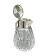 Mid Century Crystal lemonade jug with silver plated handle and central ice tube - Vintage Barware