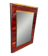An Italian 1970s Faux tortoiseshell and brass landscape or portrait mirror