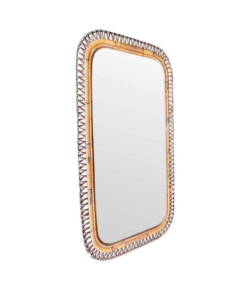 Mid century mirror bamboo by Franco Albini for Bonacina - Italian 1970s Vintage Mirror