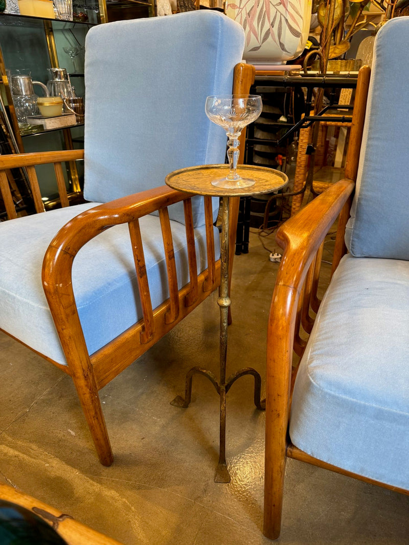 A Spanish 1950s wrought iron gilt martini table