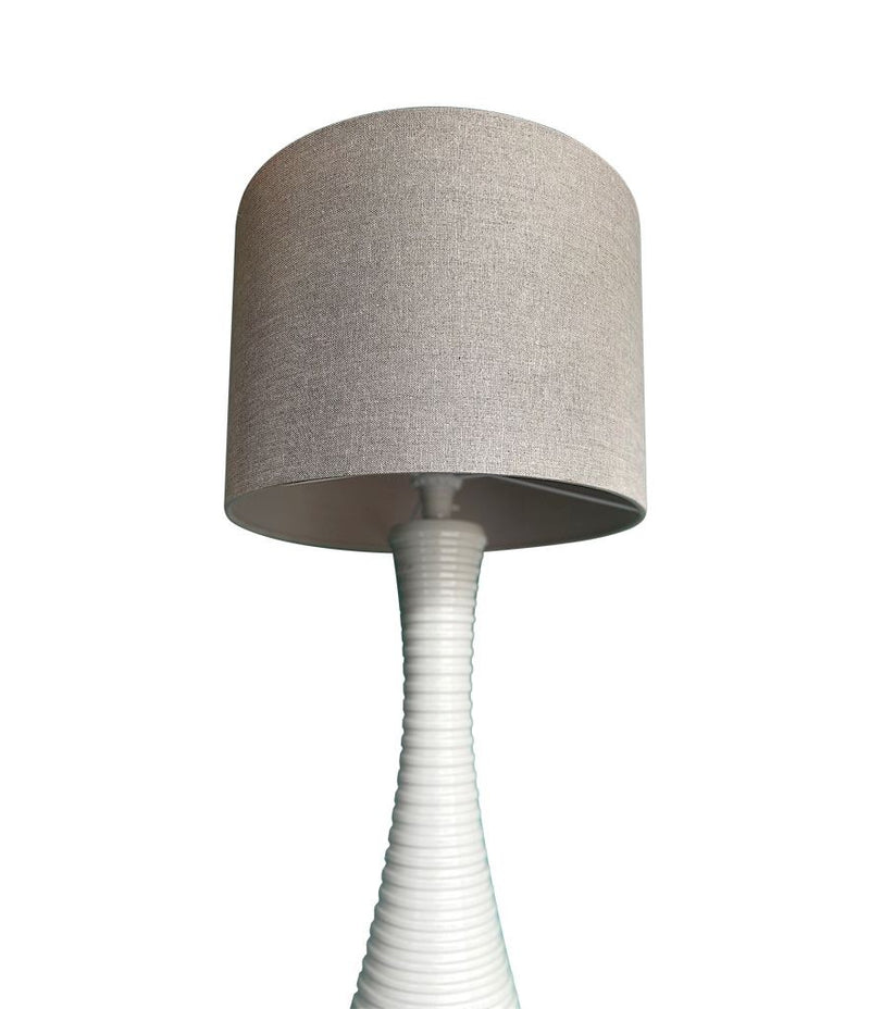 Mid Century Floor Lamp white ribbed ceramic base - Mid century Lighting - 70's floor lamp