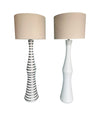Mid Century Floor lamp with white and silver ceramic base - Mid Century Lighting - 70's floor lamp