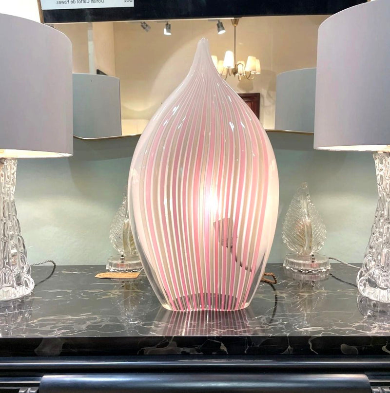 A rare Murano glass tear drop shaped, sculptural lamp by glass "Maestro" Lino Tagliapietra for La Murrina