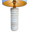 An Italian 1970s ridged travertine lamp by Fratelli Mannelli