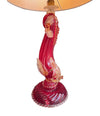 A wonderful pair of 1940s red Murano dolphin lamps by Barovier & Toso