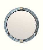 A large 1940s circular Murano glass and brass mirror by Barovier and Toso