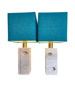 A pair of Italian Mid Century travertine lamps by Fratelli Mannelli - Mid Century Lamps - Mid Century Lighting