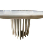 An Italian 1970s oval Carrara marble coffee table in the style of Angelo Mangiarotti
