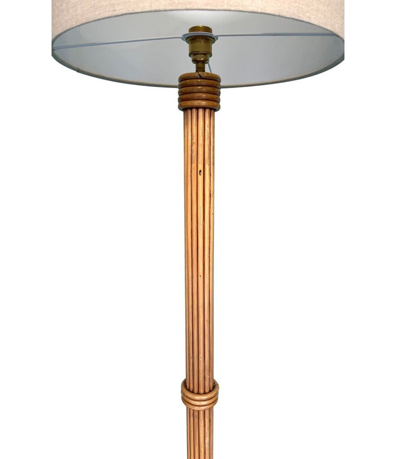 An Italian 1970s bamboo floor lamp