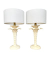 A pair of Italian ceramic 1970s palm tree lamps for lighting company Leola