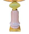 A pair of large large lavender and green Murano opaline lamps by Cenedese