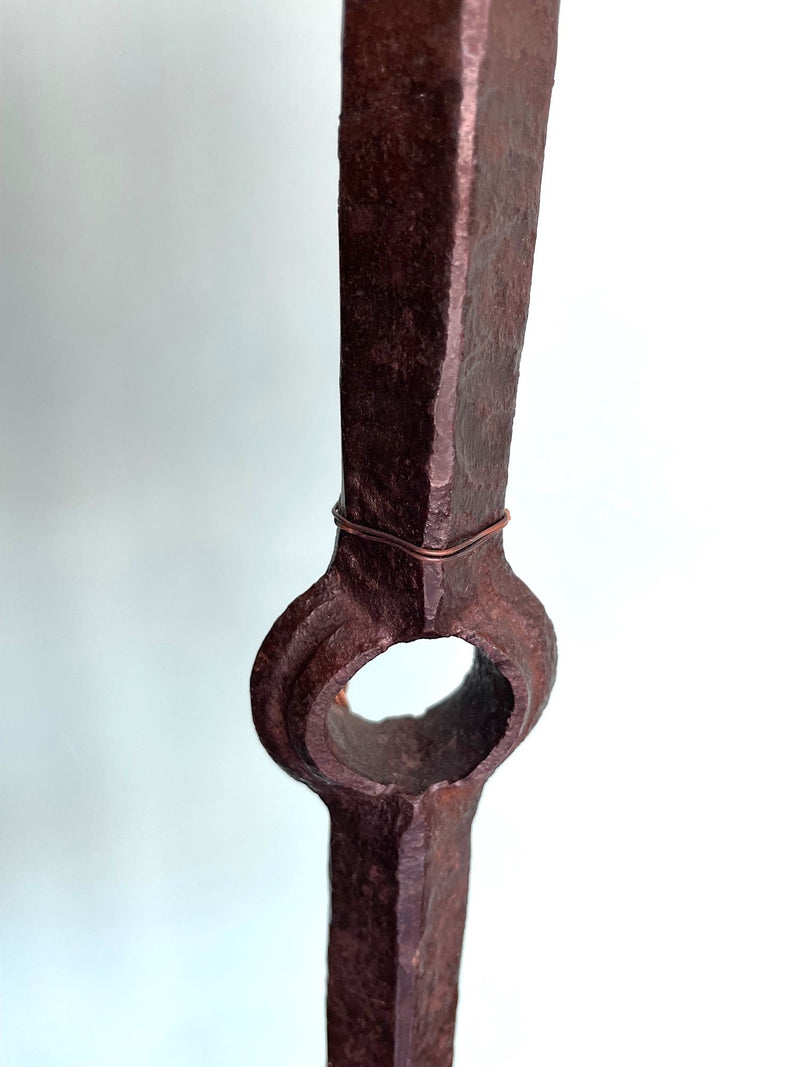 Mid century floor lamp Spanish wrought iron with bespoke linen shade - Mid Century Lighting