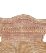 Curvaceous vintage wicker sofa French 1960s with beaded detail