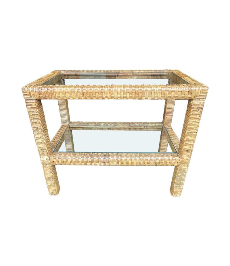 Mid Century Rattan mirror and matching Console table - Mid Century Furniture 