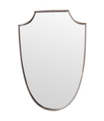 An orignal Italian 1960s brass shield mirror with beaded inner frame detail