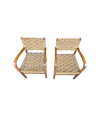 A pair of Mid Century French bent wood chairs in the style of Erich Dieckmann with original woven rope seats - Mid Century Furniture - Mid Century Chairs