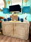An Italian 1970s pencil reed bamboo, two doors, cabinet by Vivai Del Sud