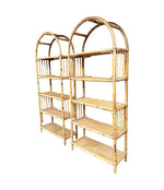 Mid Century Italian Bamboo and Rattan Shelves with Curved Tops - Mid Century Furniture - Ed Butcher Antiques Shop London