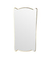 Unique shaped Mid Century Italian shield mirror with solid wood back in the style of Gio Ponti - Mid Century Mirror