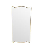 Unique shaped Mid Century Italian shield mirror with solid wood back in the style of Gio Ponti - Mid Century Mirror