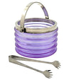 A Murano purple glass ribbed ice bucket “Onda” by Sergio Asti for Amolfo di Cambio