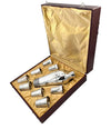 A 1930s Silver plated Art deco cocktail set with silver plated cocktail shaker and eight silver plated shot glasses