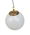 A large 1960s Venini Murano glass ball “Tessuto” swirl pendant light