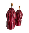 Vintage Italian Ceramic Lamps in deep Bordeaux red - Vintage Lighting - Vintage Lamps - Ed Butcher Antiques Shop London 