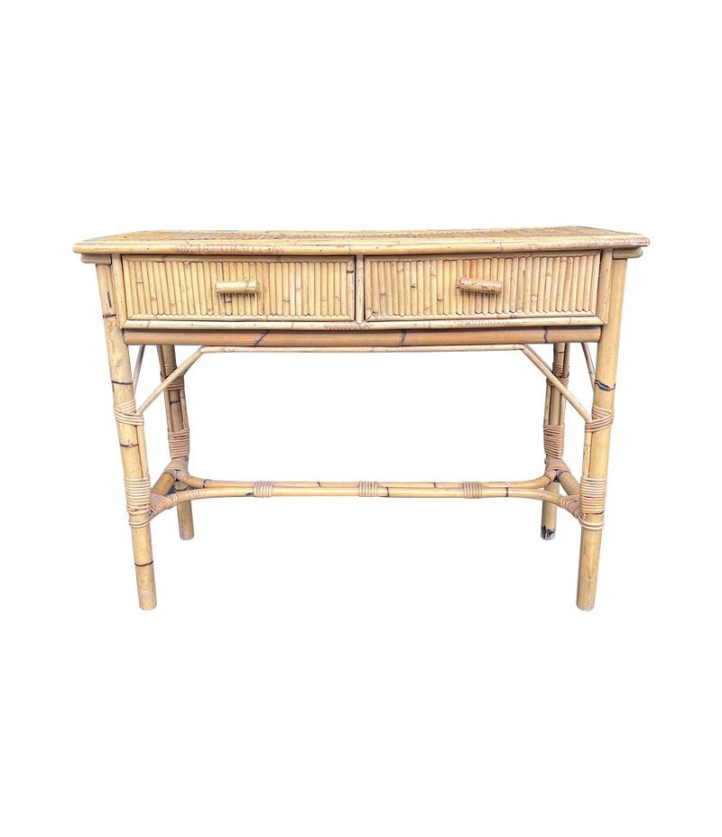 An Italian 1970s Bamboo console dressing table by Vivai Del Sud