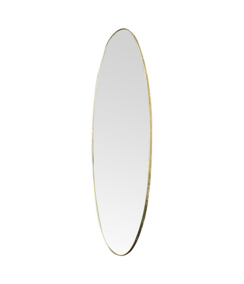 Mid Century Mirror full length Oval Mirror 1950s Italian with brass frame