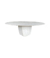 An Italian 1970s oval Carrara marble coffee table in the style of Angelo Mangiarotti