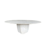 An Italian 1970s oval Carrara marble coffee table in the style of Angelo Mangiarotti