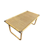 Mid Century Bamboo Coffee Table by Dal Vera, folding coffee table with brass corners