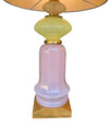 A pair of large large lavender and green Murano opaline lamps by Cenedese