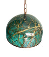 An unusual 1970s green acrylic and brass pendant light by Giovanni Banci for Banci Firenze