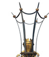 A large pair of Italian 1940s torchiere gilt and black metal wall sconces