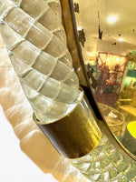 A large 1940s circular Murano glass and brass mirror by Barovier and Toso
