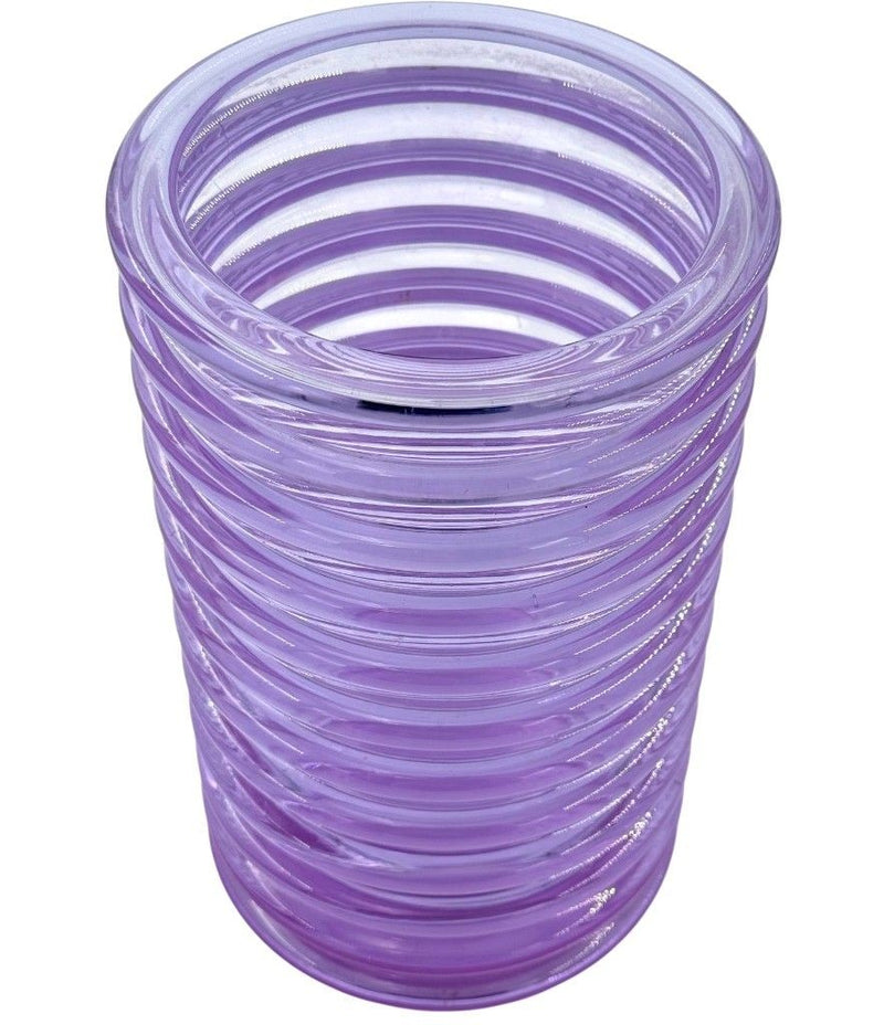 A Murano glass pink ribbed vase “Onda” by Sergio Asti for Amolfo di Cambio