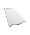 Unique shaped Mid Century Italian shield mirror with solid wood back in the style of Gio Ponti - Mid Century Mirror
