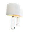A pair of 1960s Orrefors heavy glass lamps with white glass core and nickel fittings