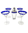 A Faberge crystal "Grand Duke" cocktail set with silver plated cocktail shaker and 4 glasses