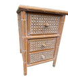 A 1980s colonial style carved wood and rattan desk by Roche Bobois