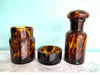 Mid Century Italian Faux Tortoiseshell Murano Glass Bathroom Set by Barovier et Toso - Ed Butcher Antiques Shop London