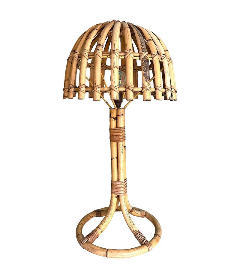 Mid Century Bamboo mushroom lamp by Louis Sognot - Mid Century Lighting - Mid Century Lamp - Ed Butcher Antiques Shop London